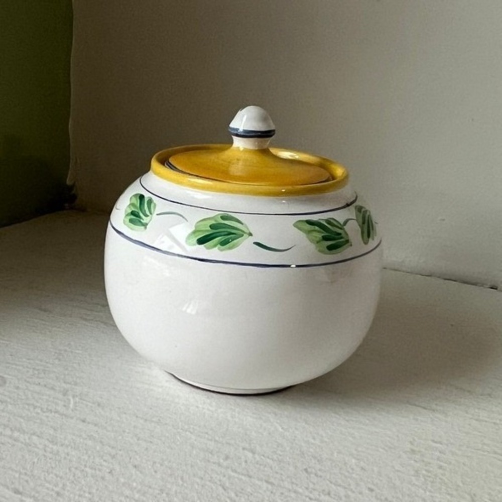 Herend Village Pottery Sugar Bowl - Crispin- Elizabeth Barrett Roache - 1993